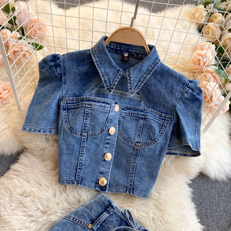 Let them stare denim set TPZZ2014 images